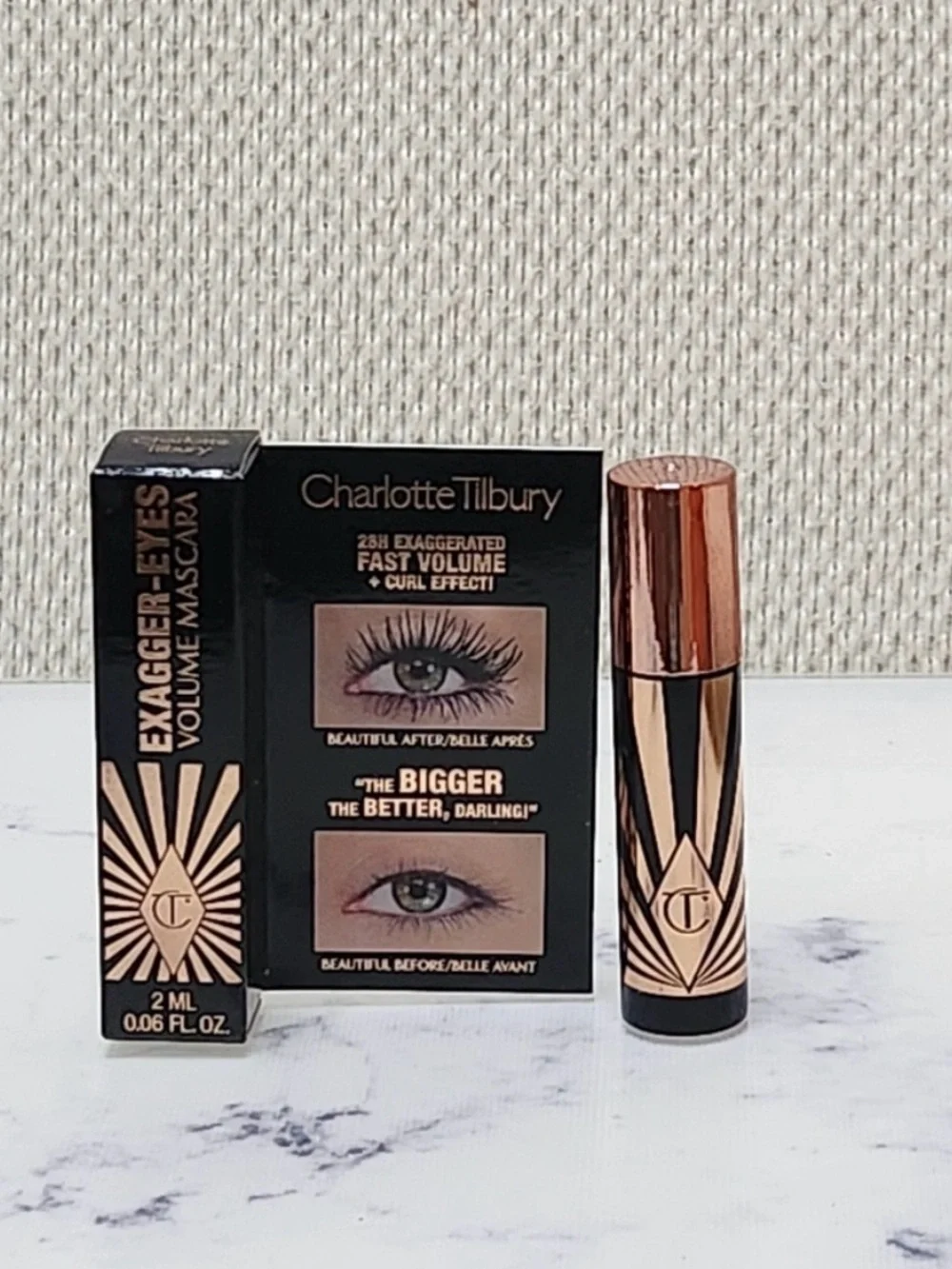 Charlotte Tilbury Exagger-Eyes Volume Mascara Mini Size .06 oz